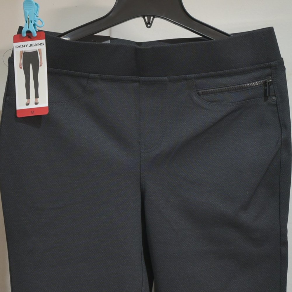 DKNY Jeans Womens Pul-On Ponte Pants Grey Diamond - Picture 3 of 5